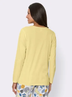 Schlafanzugshirt mit Satin-Schleife, reine Baumwolle