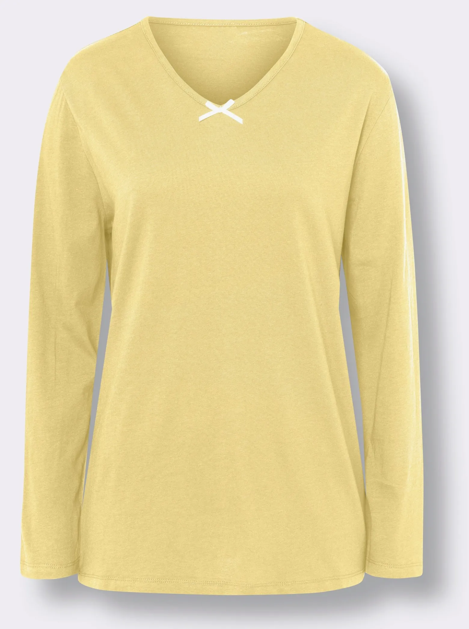 Schlafanzugshirt mit Satin-Schleife, reine Baumwolle