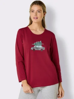 Schlafanzugshirt mit Weihnachts-Motiv