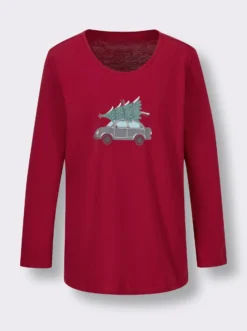 Schlafanzugshirt mit Weihnachts-Motiv