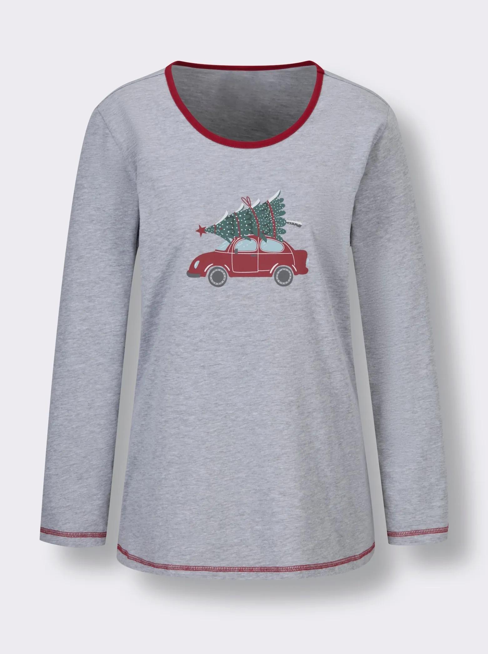 Schlafanzugshirt mit Weihnachts-Motiv