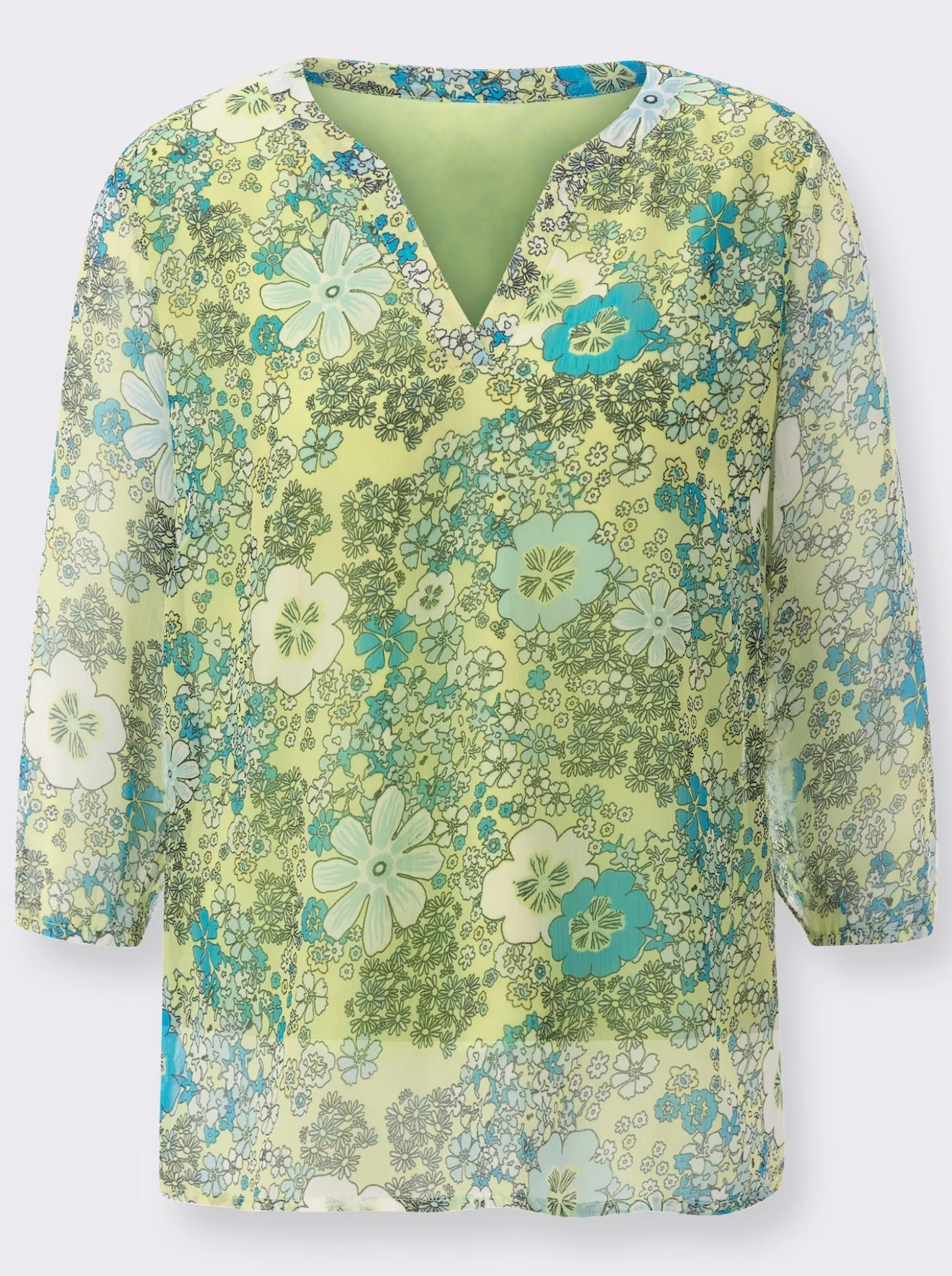 Schlupfbluse im Blumenmuster