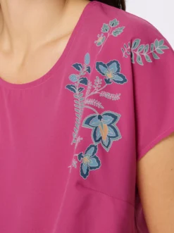 Schlupfbluse mit Blütenprint