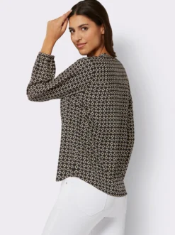 Schlupf-Bluse mit elastischen Ärmelbündchen