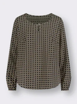 Schlupf-Bluse mit elastischen Ärmelbündchen