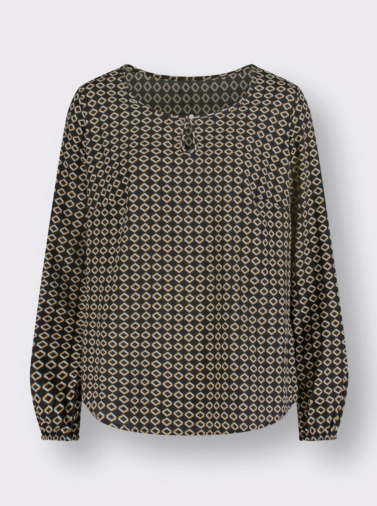 Schlupf-Bluse mit elastischen Ärmelbündchen