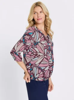 Schlupfbluse mit elastischen Bündchen