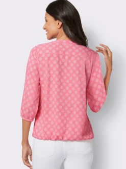 Schlupfbluse mit elastischen Bündchen am Saum