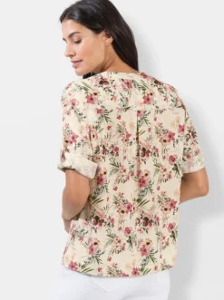 Schlupfbluse mit floralem Digitaldruck