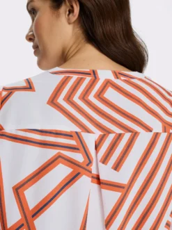 Schlupf-Bluse mit grafischem Druck