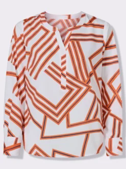 Schlupf-Bluse mit grafischem Druck