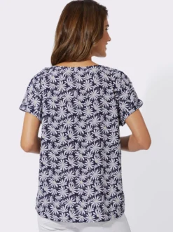 Schlupf-Bluse mit Margeriten-Print