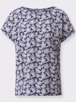 Schlupf-Bluse mit Margeriten-Print