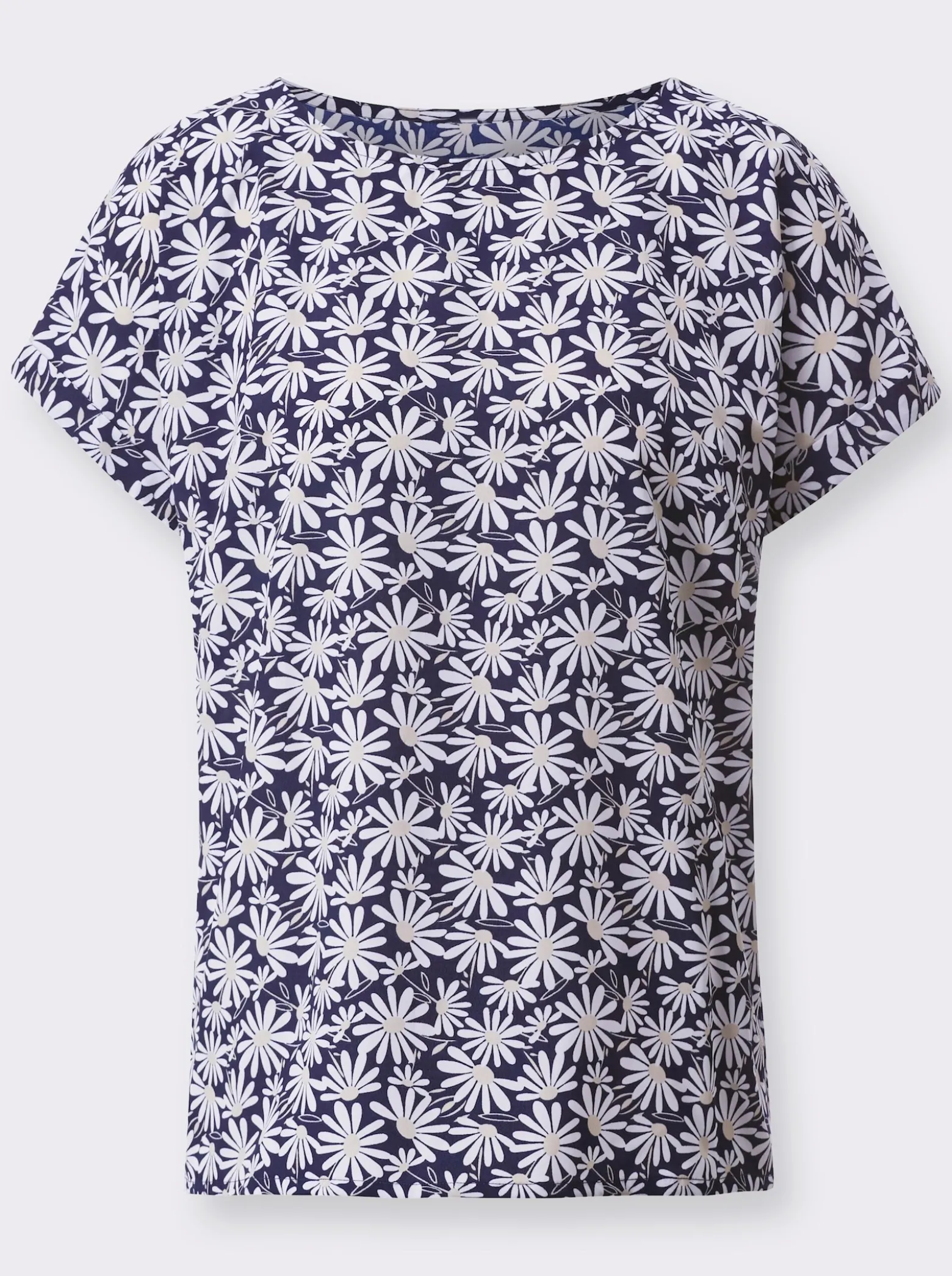Schlupf-Bluse mit Margeriten-Print