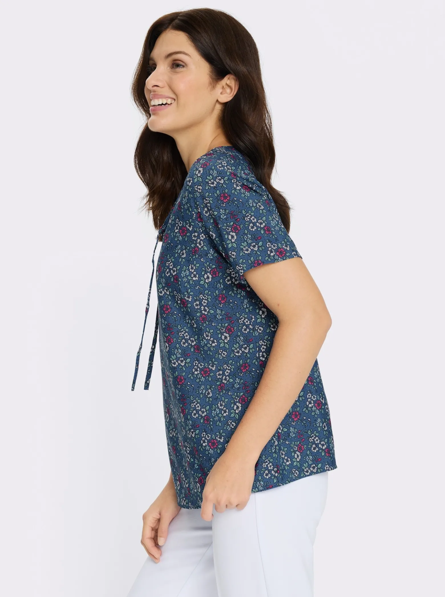 Schlupfbluse mit Millefleurs