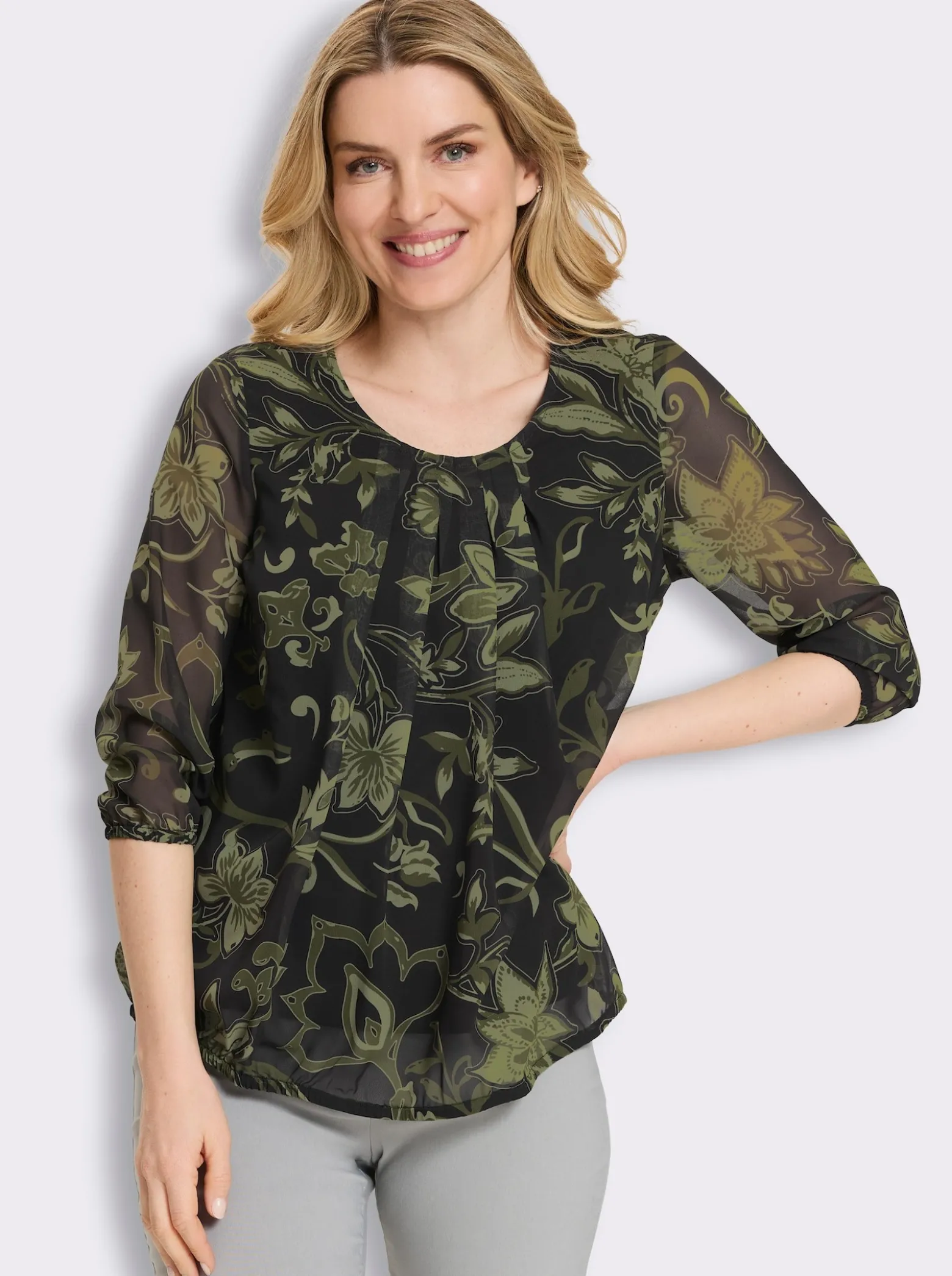 Schlupf-Bluse mit Paisley-Print