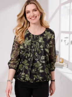 Schlupf-Bluse mit Paisley-Print