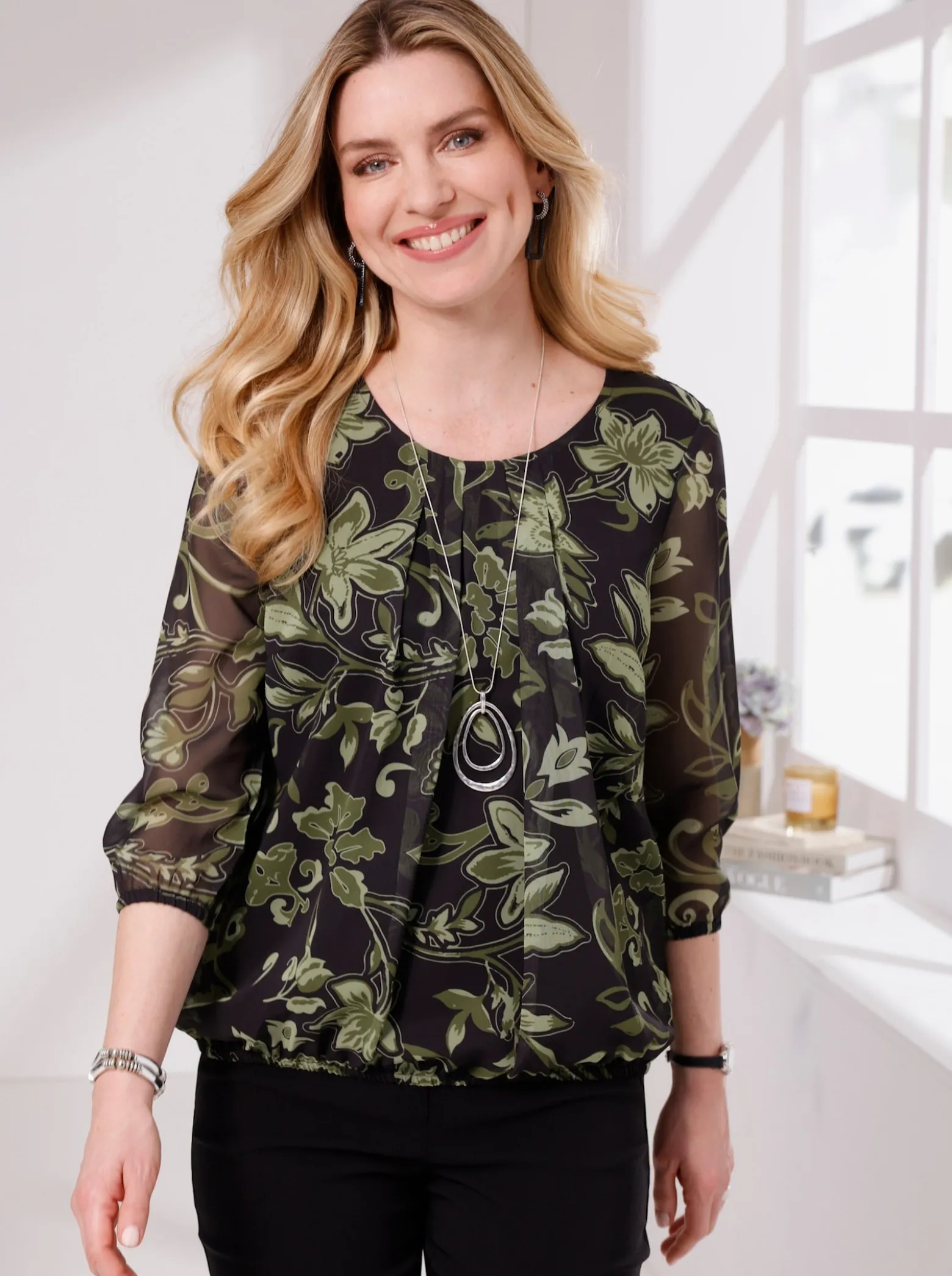 Schlupf-Bluse mit Paisley-Print
