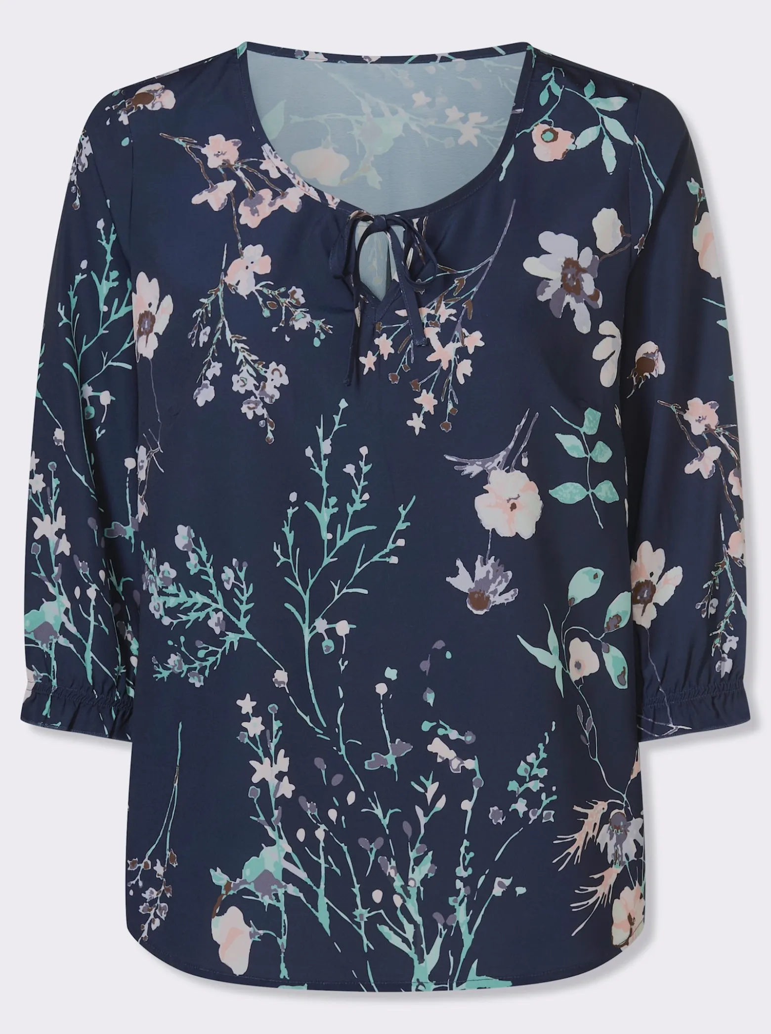 Schlupf-Bluse mit Rüschen an den Ärmelabschlüssen