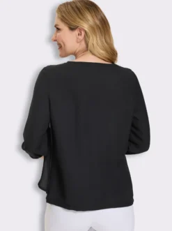 Schlupf-Bluse mit Schluppe und Zierspange