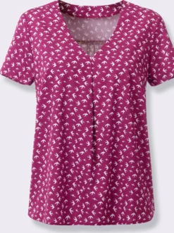 Schlupf-Bluse mit Schwalben-Muster