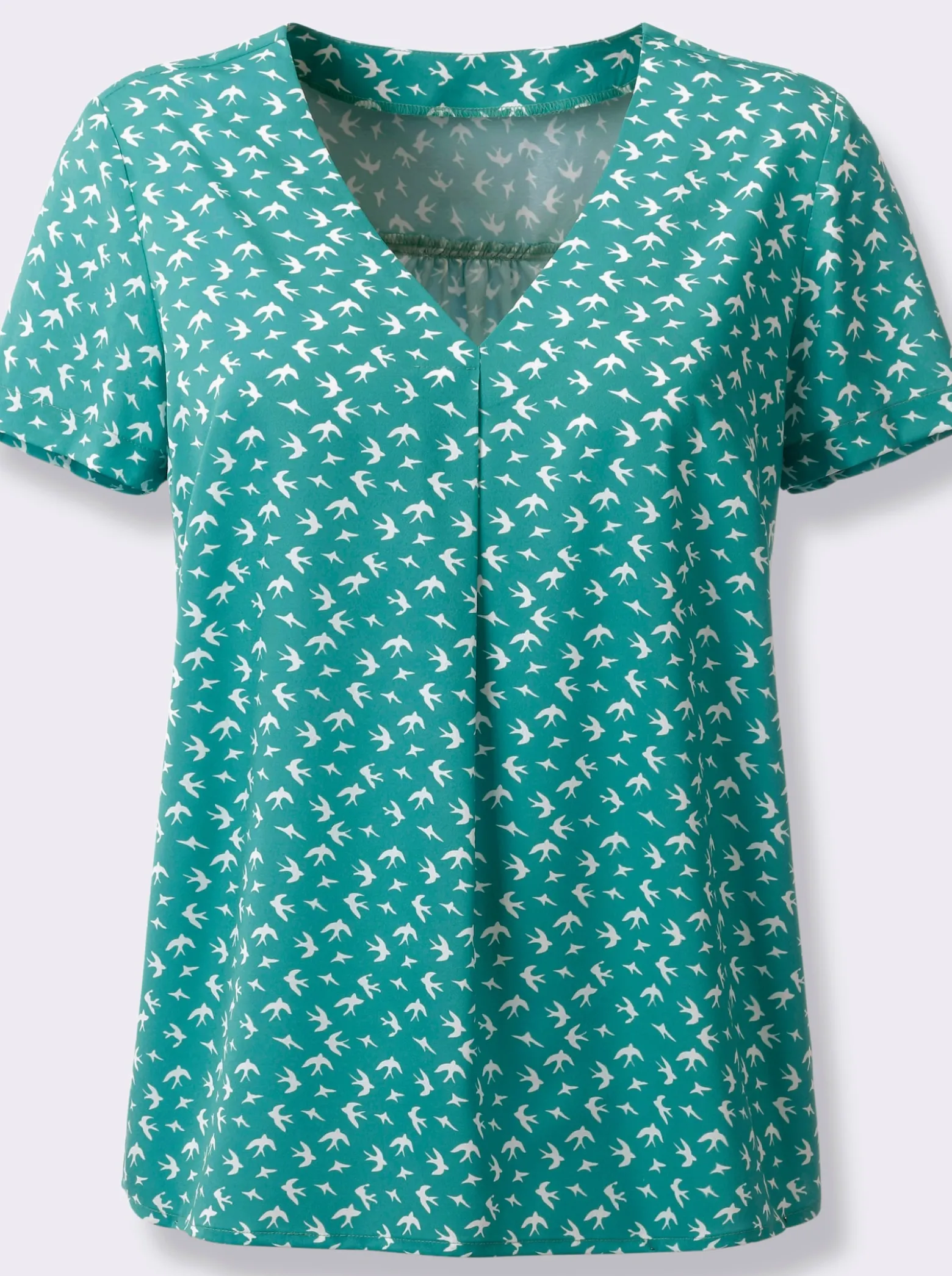 Schlupf-Bluse mit Schwalben-Muster