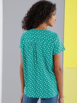Schlupf-Bluse mit Schwalben-Muster