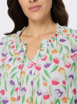 Schlupfbluse mit Tulpen-Druck