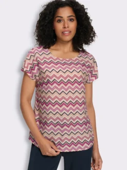 Schlupfbluse mit Zick-Zack-Muster