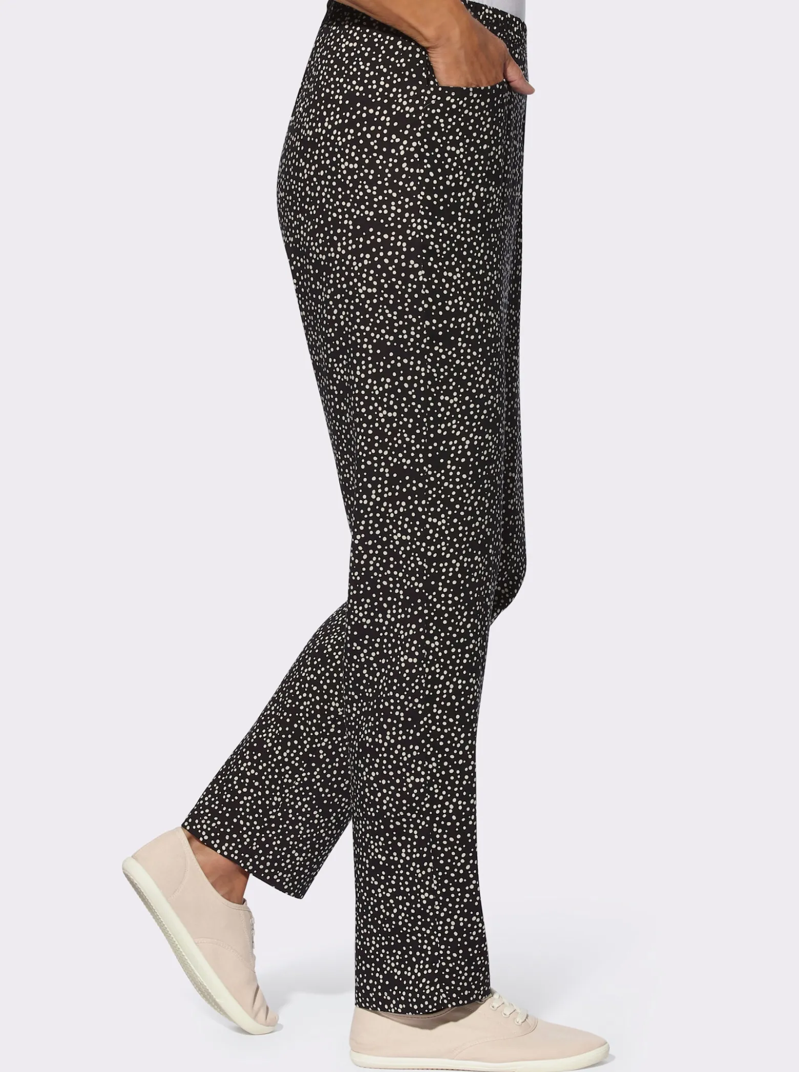 Schlupfhose aus reiner Viskose, bedruckt