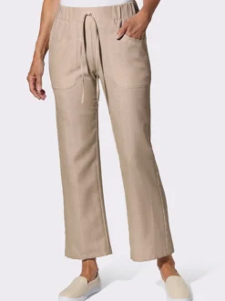 Schlupfhose in Leinen-Optik