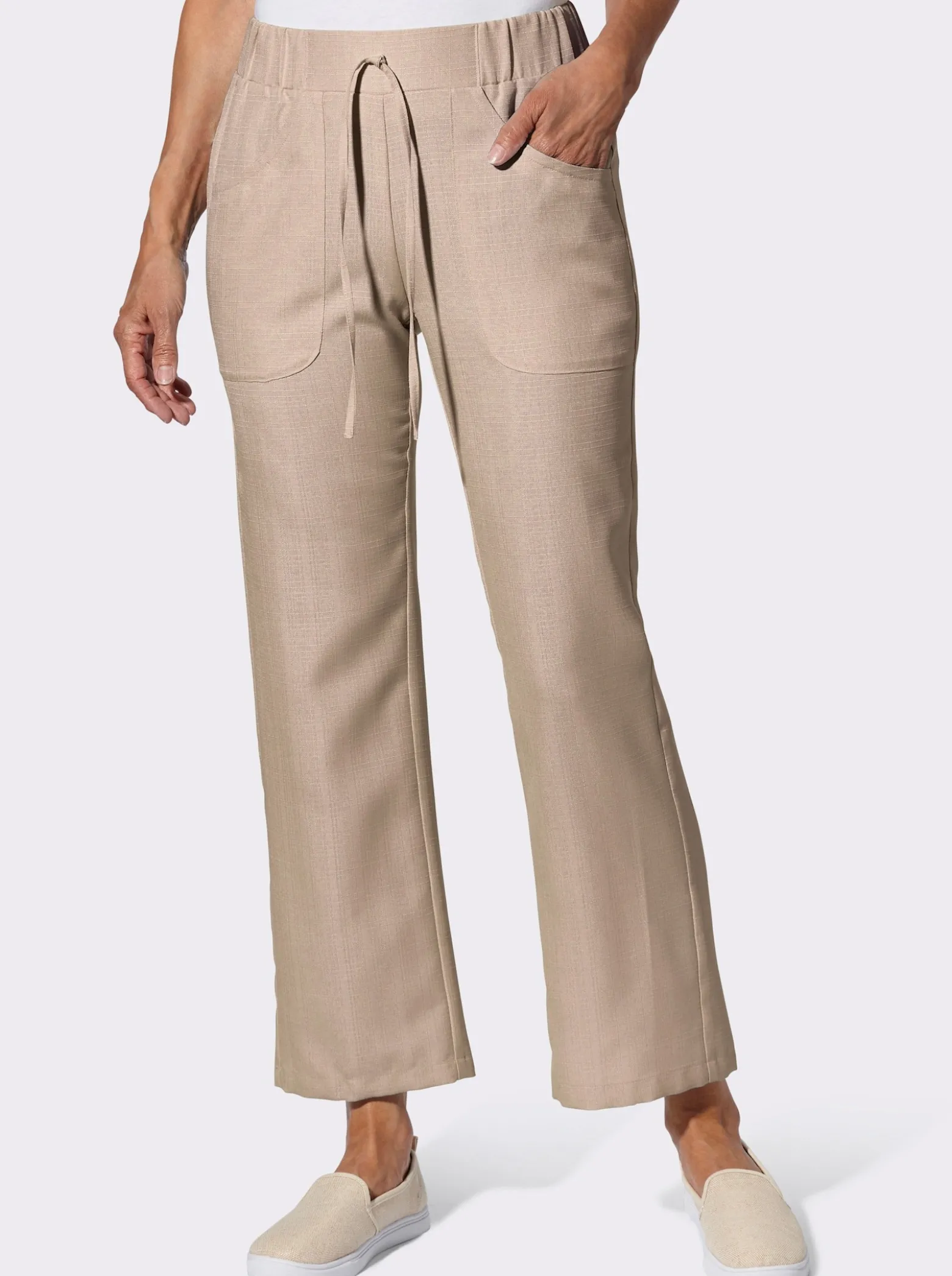 Schlupfhose in Leinen-Optik