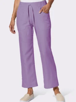 Schlupfhose in Leinen-Optik
