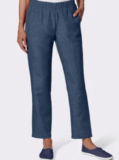 Schlupfhose in Leinen-Optik