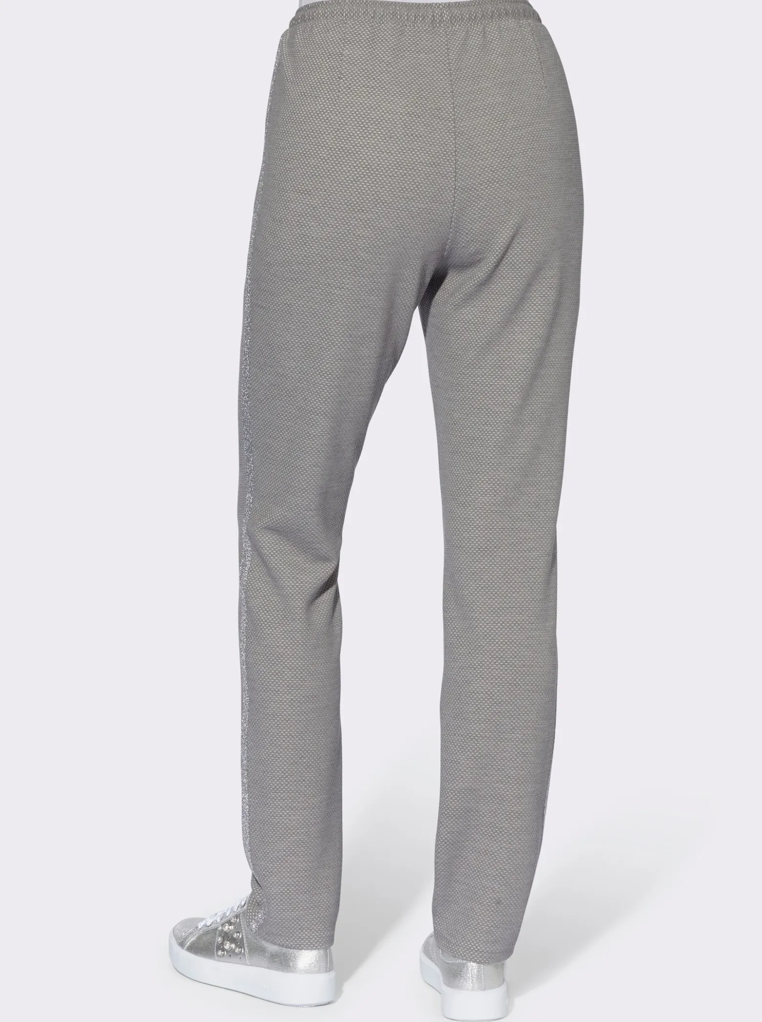 Schlupfhose mit silberfarbenen Galonstreifen