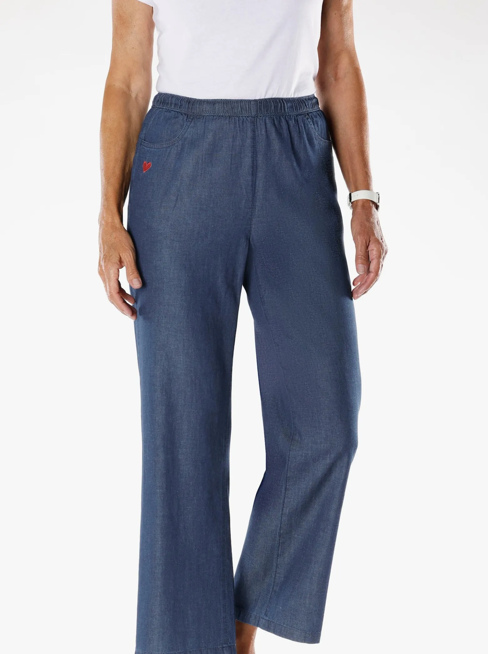 Schlupfjeans in weiter Form