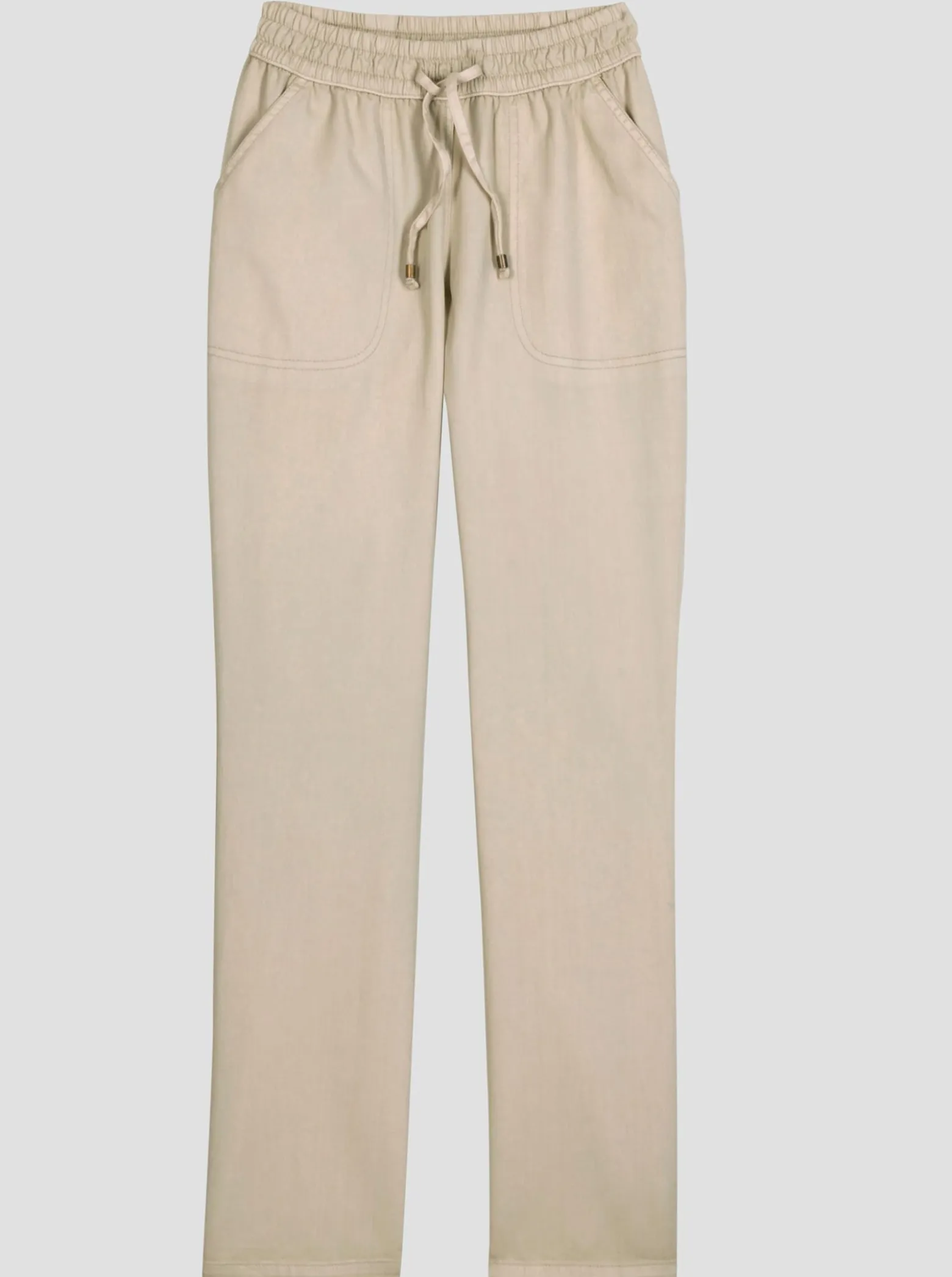 Schlupfjeans mit gesmoktem Bund