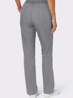 Schlupfjeans mit gesmoktem Bund