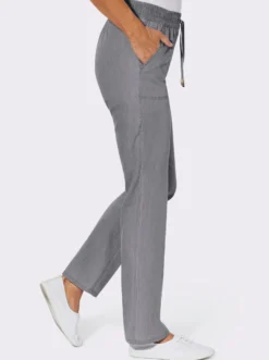Schlupfjeans mit gesmoktem Bund