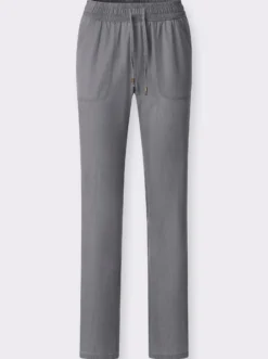 Schlupfjeans mit gesmoktem Bund