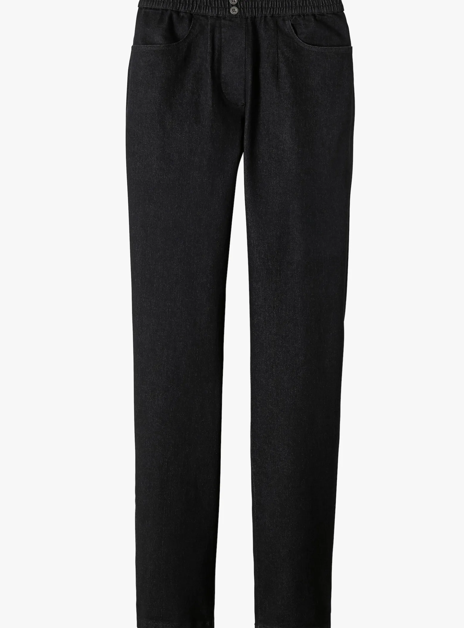 Schlupfjeans mit imitierter Reißverschluss-Blende