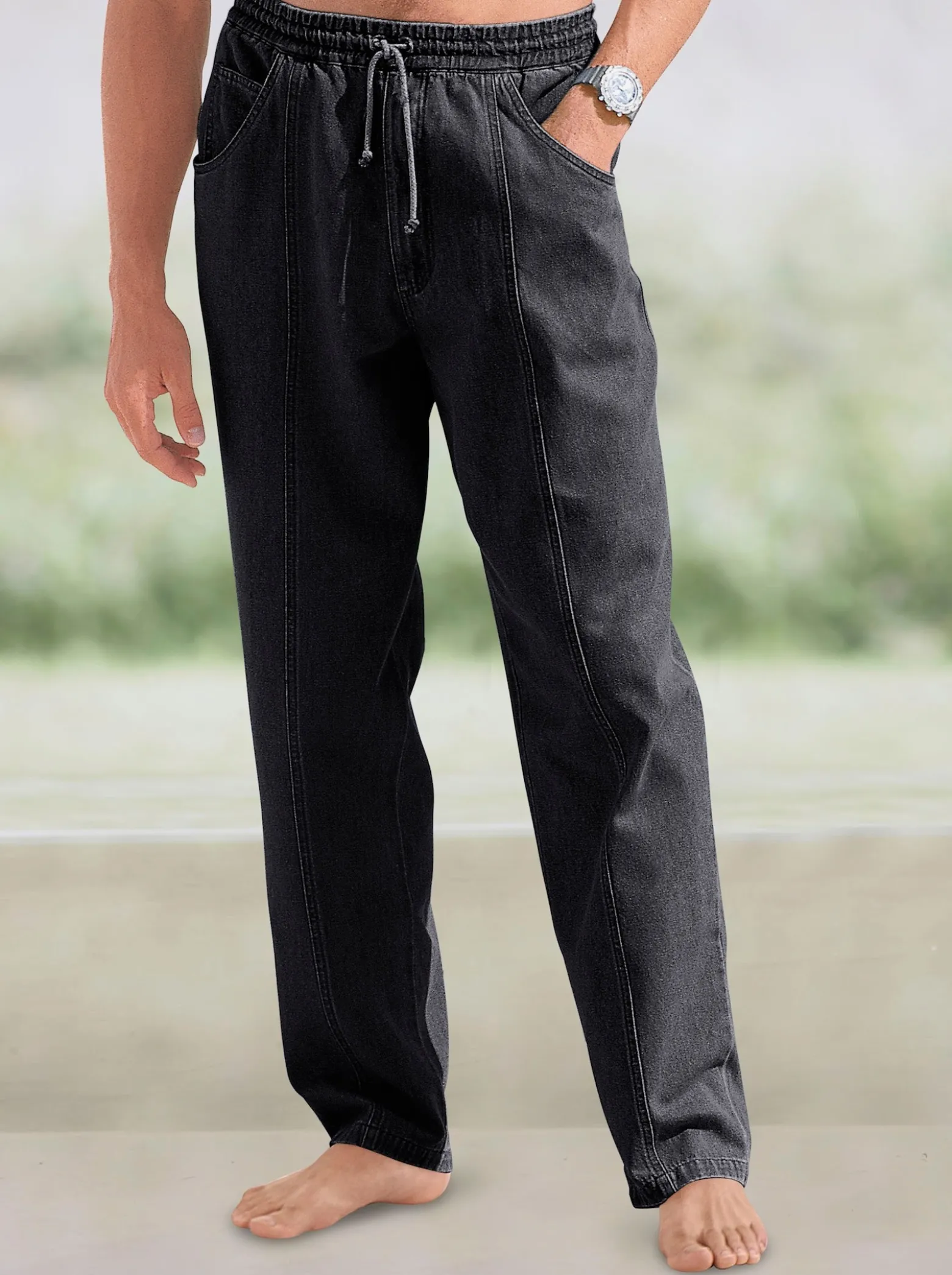 Schlupfjeans mit Kordel