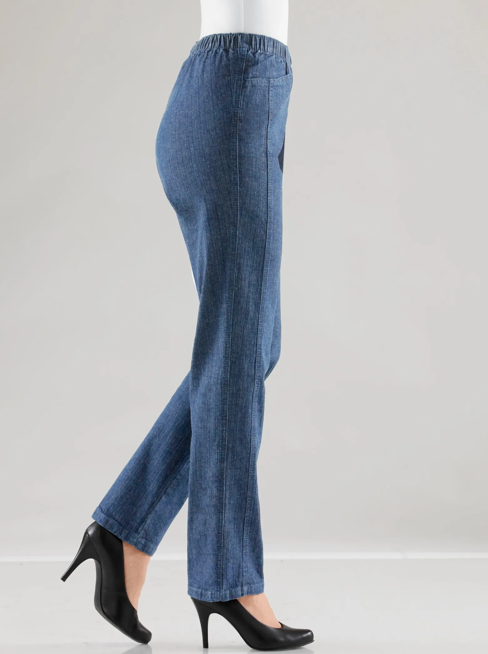 Schlupfjeans mit Rundum-Dehnbund
