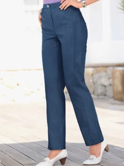 Schlupfjeans mit Rundum-Dehnbund