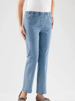 Schlupfjeans mit Rundum-Dehnbund