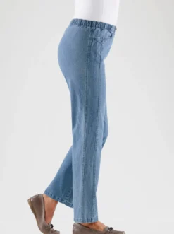 Schlupfjeans mit Rundum-Dehnbund