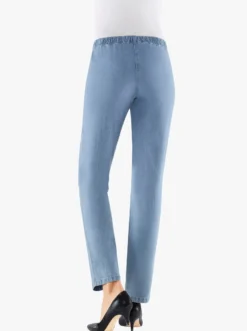 Schlupfjeans mit Rundum-Dehnbund