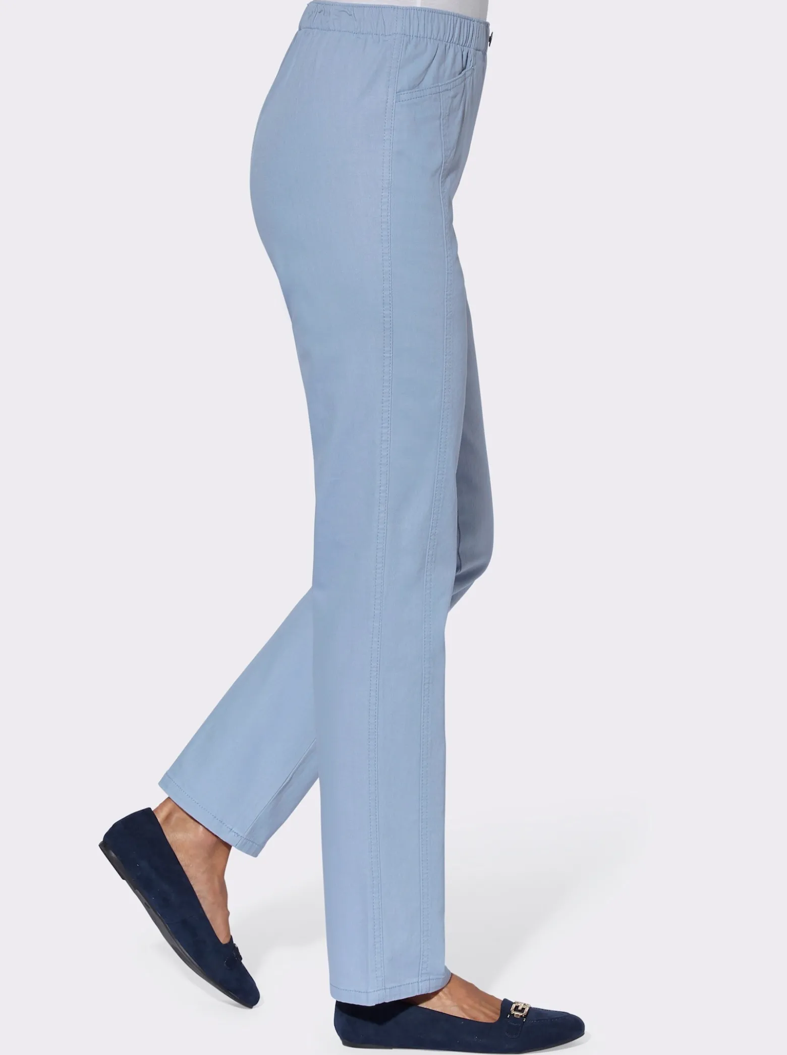 Schlupfjeans mit Rundum-Dehnbund
