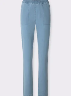 Schlupfjeans mit schrägen Taschen