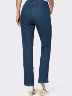 Schlupfjeans mit seitlichem Druck